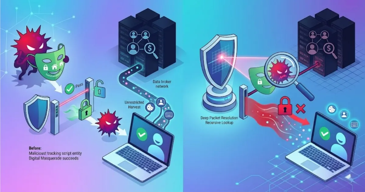 Visual diagram showcasing encrypted network traffic and secure protocol routing.